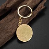 Islam Muslim Four Qul Suras Stainless Steel Key Chain Ayatul Kursi Keyring Calligraphy Arabic God Messenger Jewelry