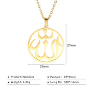 Arabic God Allah Pendant Necklaces Gold Color Stainless Steel Women Men Islamic Muslim Chain Necklace Jewelry