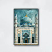 इस्लामी वास्तुकला मस्जिद पोस्टर इस्लामी अरब फ्यूजन धार्मिक प्रिंट कैनवास पेंटिंग दीवार चित्र घर कक्ष आधुनिक सजावट