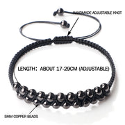Charm Black Rope Double Layer Copper Beaded Bracelet Handmade Braided Thread Bangle For Women Men Fashion Gifts Prayer Wholesale