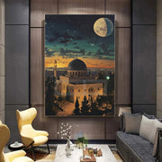 इस्लामी वास्तुकला मस्जिद पोस्टर इस्लामी अरब फ्यूजन धार्मिक प्रिंट कैनवास पेंटिंग दीवार चित्र घर कक्ष आधुनिक सजावट