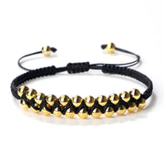 Charm Black Rope Double Layer Copper Beaded Bracelet Handmade Braided Thread Bangle For Women Men Fashion Gifts Prayer Wholesale