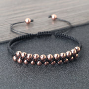 Charm Black Rope Double Layer Copper Beaded Bracelet Handmade Braided Thread Bangle For Women Men Fashion Gifts Prayer Wholesale