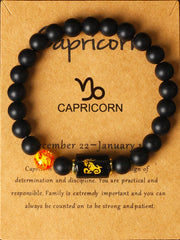 12 Zodiac Sign Virgo Leo Libra Horoscope Bracelets Women 8mm Natural Stone Beads 12 Constellation Bracelet Birthday Jewelry Gift