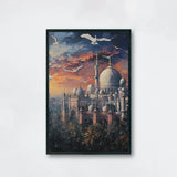Islamic Architecture Mosque Poster Islamic Arabian Fusion Religious Prints Canvas Painting Wall Pictures Home Room Modern Decor