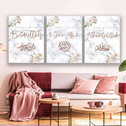 3pcs Islamic Arabic Calligraphy Posters and Prints, Modern Canvas Painting, Wall Art for Living Room, Home Decor No Frame