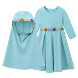 Modest Muslim Dress for Girls Abaya Child Toddler Baby 6-12M 1-5Y Prayer Dresses Islamic Burka Kaftan 2pcs/set Flowers Appliques