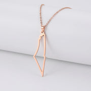 Israel Palestine Map Pendant Necklace For Women Men Arabic African Jamaica Stainless Steel Gold Color Chain Necklaces Jewelry