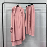 Ramadan Abayas Sets  2 Piece Set Muslim Women Hijab Dress Prayer Garment Abaya Long Khimar Arab Gown  Islamic Clothes Robe