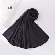Crinkle Muslim Hijabs for Women Scarf Thin Plain Shawls Femme Musulman Soft Rayon Headscarf Wrinkle Islamic Turban Headband