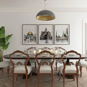 इस्लामी स्थलचिह्न दीवार कला पोस्टर काबा मक्का डोम ऑफ द रॉक मस्जिद नबावी इस्लामी कैनवास पेंटिंग कला नॉर्डिक गृह सज्जा उपहार