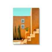 3 पीस/सेट बोहो इस्लामिक स्टाइल आर्किटेक्चर पोस्टर कैनवास पेंटिंग रेट्रो ब्राउन वॉल आर्ट घर लिविंग रूम सजावट के लिए बिना फ्रेम के