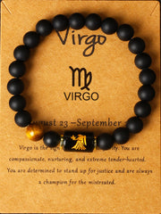 12 Zodiac Sign Virgo Leo Libra Horoscope Bracelets Women 8mm Natural Stone Beads 12 Constellation Bracelet Birthday Jewelry Gift