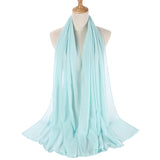 Muslim Chiffon Hijab Women Bubble Chiffon Scarf For Women Ladies Veil Muslim Islam Solid Color Malaysia Musulman Wrap Scarves