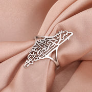 EUEAVAN 1pc Hollow Palestine Map Rings for Women Men Stainless Steel Gold Color Islamic Arabic Adjustable Finger Ring Gift