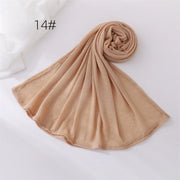 Crinkle Muslim Hijabs for Women Scarf Thin Plain Shawls Femme Musulman Soft Rayon Headscarf Wrinkle Islamic Turban Headband