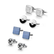 4 Pair Cufflinks For Mens With Gift Box Man Shirt Cufflinks Wedding Guests Gifts Men Gift For Husband Business Tie Clip T0204022
