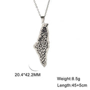 Israel Palestine Map Pendant Necklace For Women Men Arabic African Jamaica Stainless Steel Gold Color Chain Necklaces Jewelry