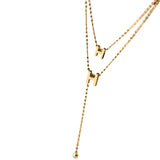 Titanium Steel Summer Letter H Necklace Light Luxury Niche Double Clavicle Chain Female
