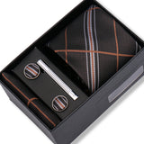 Wedding Gift Tie Wholesale New Style Pocket Squares Set Cufflinks Tie Clip Necktie Box Men Fit Wedding Blue Paisley Black Boxs