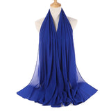 Muslim Chiffon Hijab Women Bubble Chiffon Scarf For Women Ladies Veil Muslim Islam Solid Color Malaysia Musulman Wrap Scarves