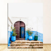 Morocco Building Wall Art Canvas Painting Religion School Wall Picture For Living Room Home Decor Mosque Blue Door Nordic Poster