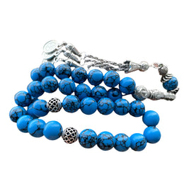 Tasbih turquoise Natural Mongolian gemstone islamic muslim bracelet Blue prayer bead Misbaha