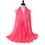 Muslim Chiffon Hijab Women Bubble Chiffon Scarf For Women Ladies Veil Muslim Islam Solid Color Malaysia Musulman Wrap Scarves