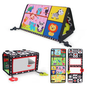 Baby Cloth Book with Distorting Mirror Soft Cartoon Parent-child Interactive Early Educational Montessori Toy for Children