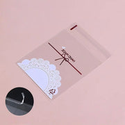100PCS Cute Bow Plastic Packaging Bags Self-adhesive Bags for Snack and Gift Cookies and Candies Packaging DIY For Party,Wedding