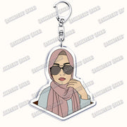 Fashion Islam Muslim Girl Woman Keychains for Accessories Bag Ramadan Eid Mubarak Hijab Keyrings Jewelry Fans Feminism Gifts
