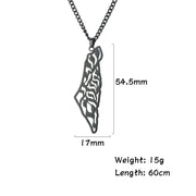 Israel Palestine Map Pendant Necklace For Women Men Arabic African Jamaica Stainless Steel Gold Color Chain Necklaces Jewelry