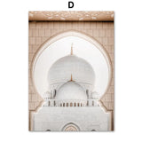 Islamic Art Canvas Painting Grundtvigs Church Medina Oman  Sheikh Zayed Mosque  Wall Decor Posters  Prints for Living Room