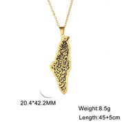 Israel Palestine Map Pendant Necklace For Women Men Arabic African Jamaica Stainless Steel Gold Color Chain Necklaces Jewelry