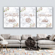 3pcs Islamic Arabic Calligraphy Posters and Prints, Modern Canvas Painting, Wall Art for Living Room, Home Decor No Frame