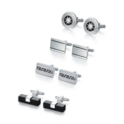 4 Pair Cufflinks For Mens With Gift Box Man Shirt Cufflinks Wedding Guests Gifts Men Gift For Husband Business Tie Clip T0204022