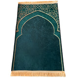Adult Prayer Mat for Muslim Ramadan Gold Diamond Velvet  Worship Kneel Floor Carpets Non-slip Soft Portable Travel Prayer Rugs