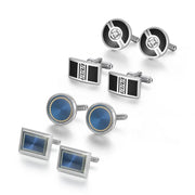 4 Pair Cufflinks For Mens With Gift Box Man Shirt Cufflinks Wedding Guests Gifts Men Gift For Husband Business Tie Clip T0204022