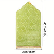 سجادة صلاة سميكة مطبوعة من القطيفة مع شرابة من الفلانيل، سجادة صلاة غير منتظمة