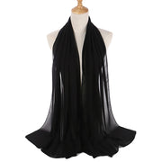 Muslim Chiffon Hijab Women Bubble Chiffon Scarf For Women Ladies Veil Muslim Islam Solid Color Malaysia Musulman Wrap Scarves