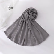 Crinkle Muslim Hijabs for Women Scarf Thin Plain Shawls Femme Musulman Soft Rayon Headscarf Wrinkle Islamic Turban Headband