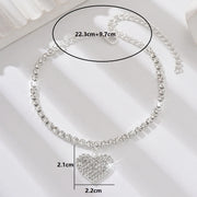 Tassel Rhinestone Multi-layer Ankle Chain Fashion Heart Pengdant Women's Luxury Bracelet on Leg Accessories Jewelry Beach