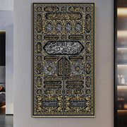 Kiswa Kaaba Door Arabic Text Mecca Calligraphy Canvas Poster Print Gold Quran Islamic Art Picture for Home Wall Decor Cuadros
