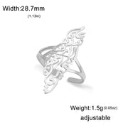EUEAVAN 1pc Hollow Palestine Map Rings for Women Men Stainless Steel Gold Color Islamic Arabic Adjustable Finger Ring Gift
