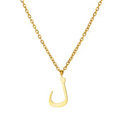 Arabic Alphabet Necklace For Women Fashion Simple Stainless Steel Letter Name Choker Necklace Lucky Amulet Muslim Female Jewelry