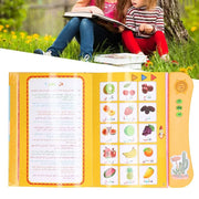 इस्लाम इलेक्ट्रॉनिक लर्निंग बुक, जन्मदिन का उपहार मजेदार बच्चों की ध्वनि पुस्तक अरबी कार्टून पैटर्न यात्रा के लिए इंटरैक्टिव ऑरेंज