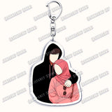 Fashion Islam Muslim Girl Woman Keychains for Accessories Bag Ramadan Eid Mubarak Hijab Keyrings Jewelry Fans Feminism Gifts