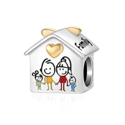 925 Sterling Silver Family House Love Forever Family Beads Boys Girls Lovers Pendant Charms Fit Bracelet DIY Ms Jewelry Gift
