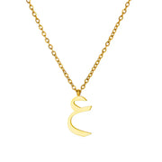 Arabic Alphabet Necklace For Women Fashion Simple Stainless Steel Letter Name Choker Necklace Lucky Amulet Muslim Female Jewelry