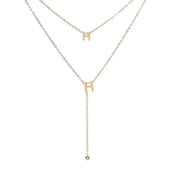 Titanium Steel Summer Letter H Necklace Light Luxury Niche Double Clavicle Chain Female